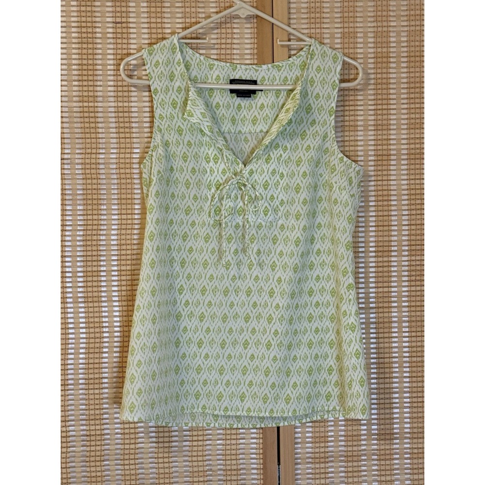 Pendleton Womens S Top Sleeveless Green White Geometric Western Retro Y2K 60's